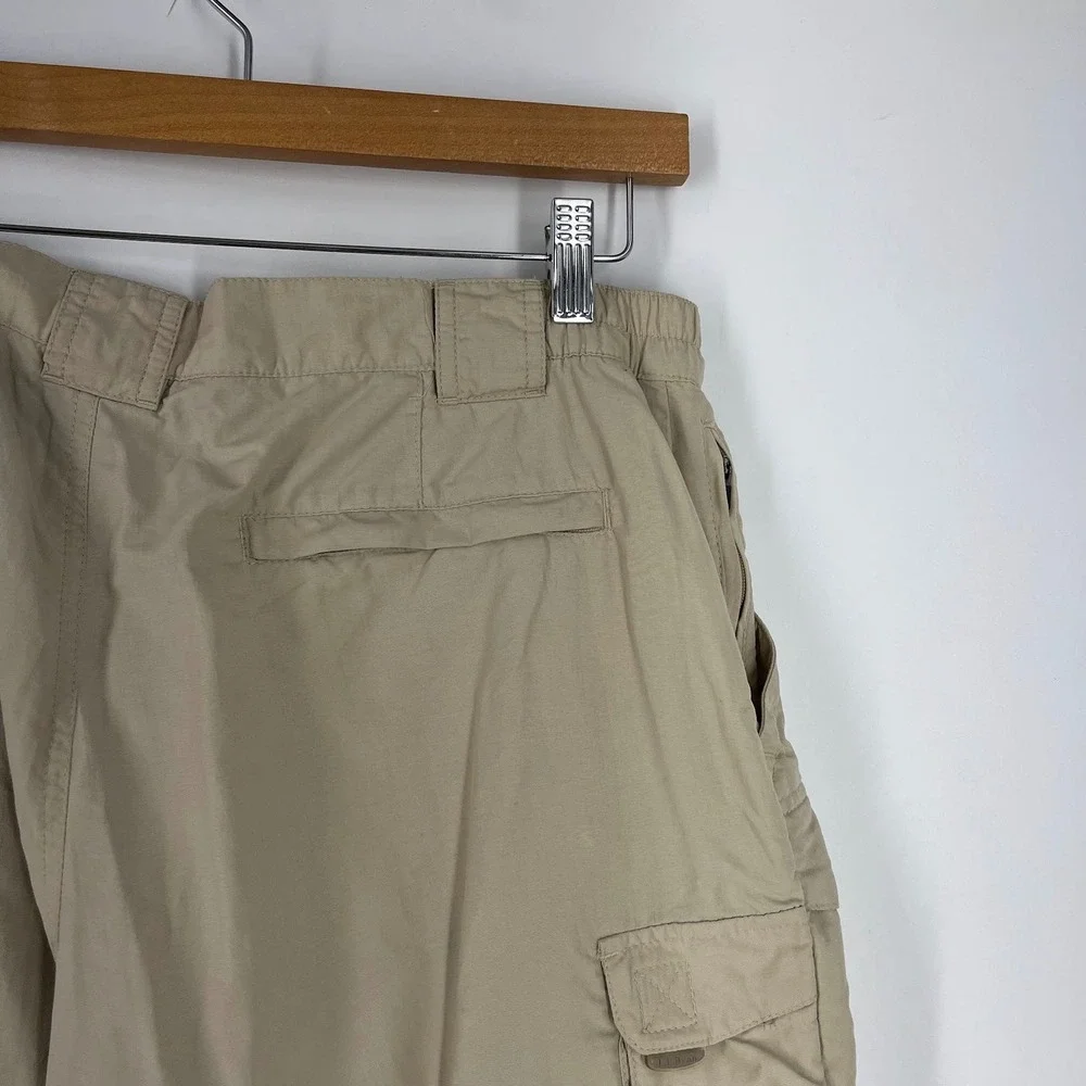 LL Bean Mens Khaki Tan Convertible Zip Off Cargo Hiking Pants Outdoor Size 35 - Picture 7 of 14